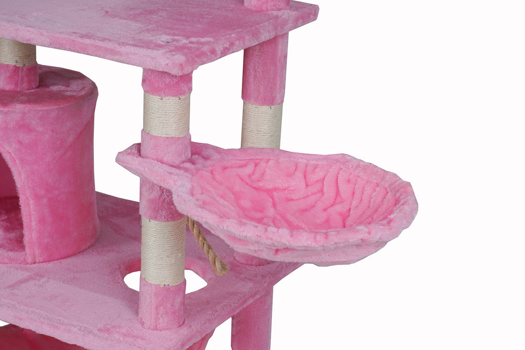 POHJOLAN LEMMIKKITARVIKE Kissan kiipeily-/raapimispuu 141cm, Pinkki