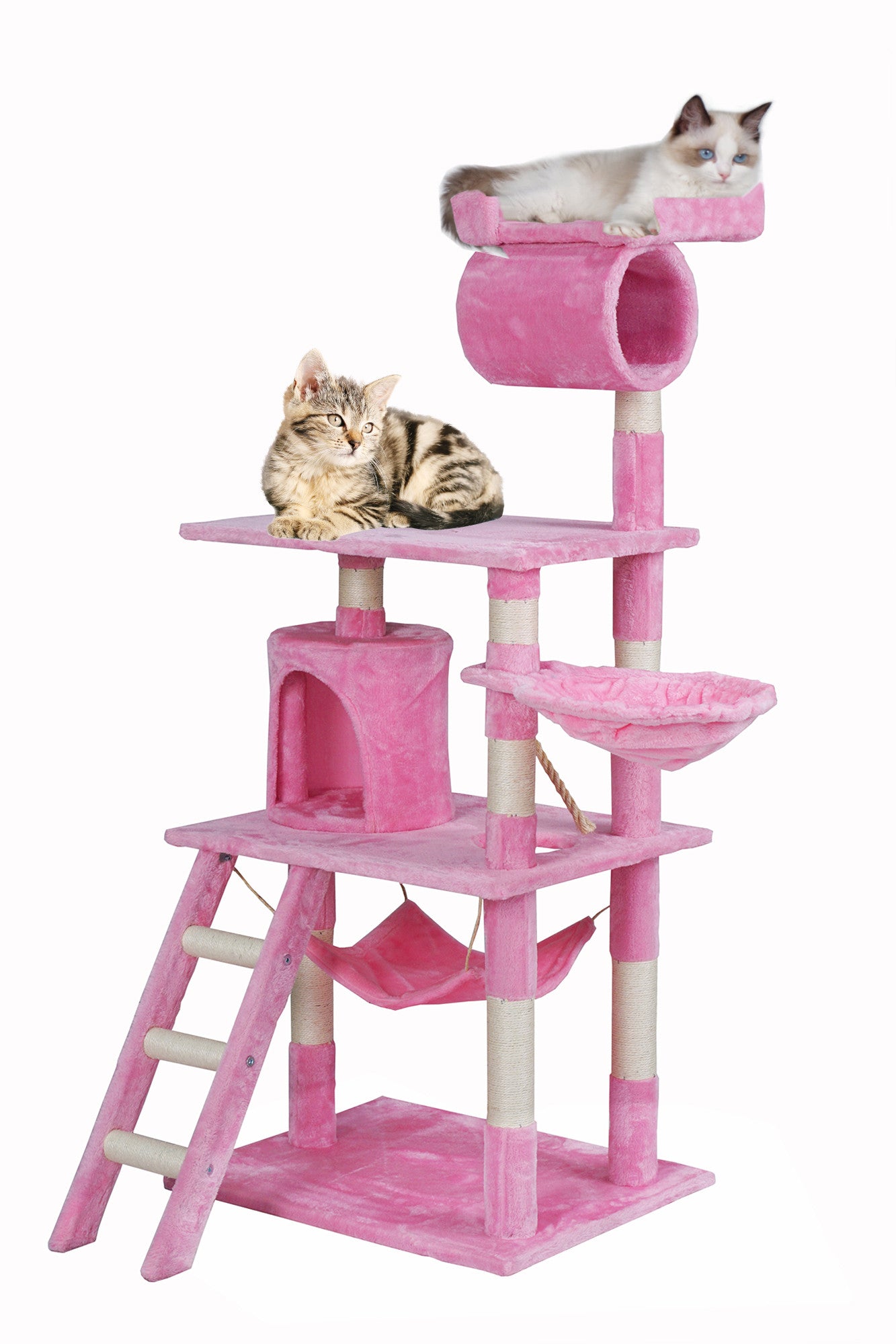 POHJOLAN LEMMIKKITARVIKE Kissan kiipeily-/raapimispuu 141cm, Pinkki