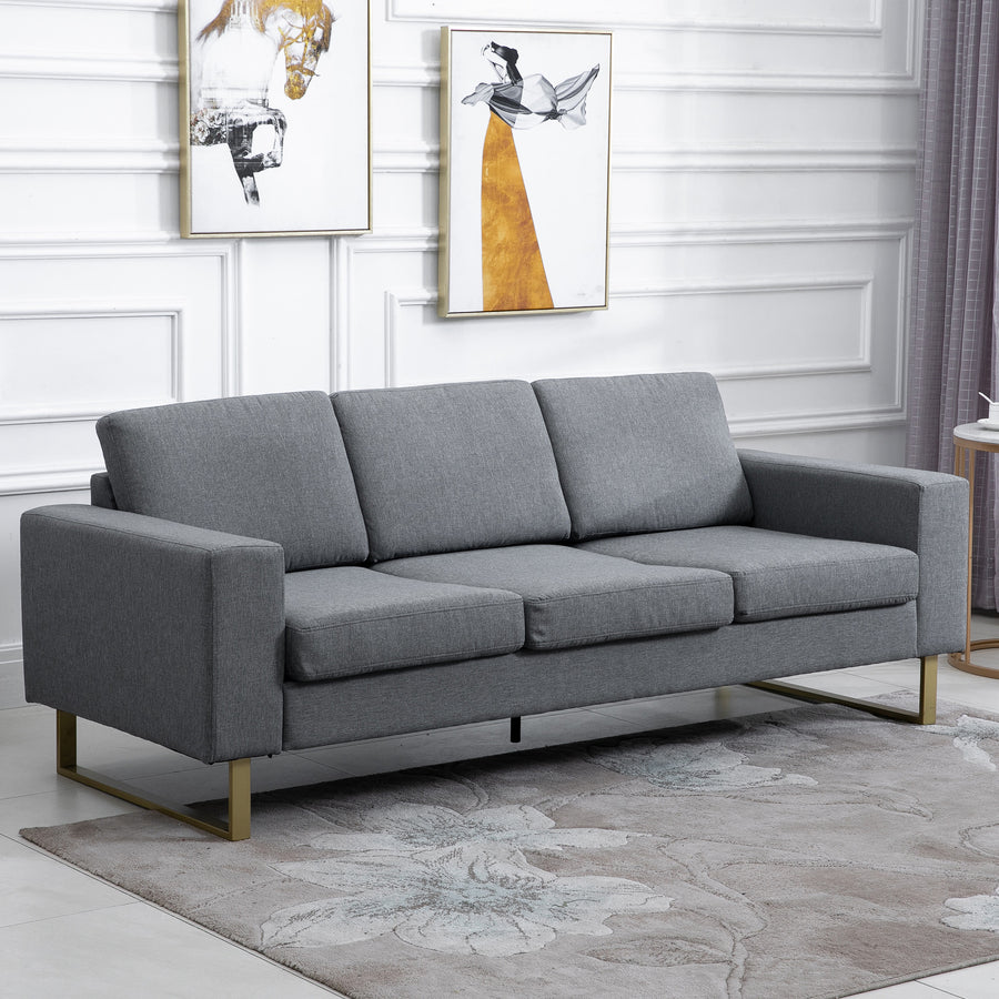 3-sits soffa 200 x 82 x 78 cm, mörkgrå