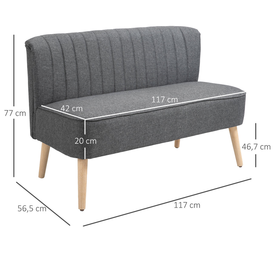 Retro Sohva 2-Istuttava, 117 x 56.5 x 77 cm, Tummanharmaa