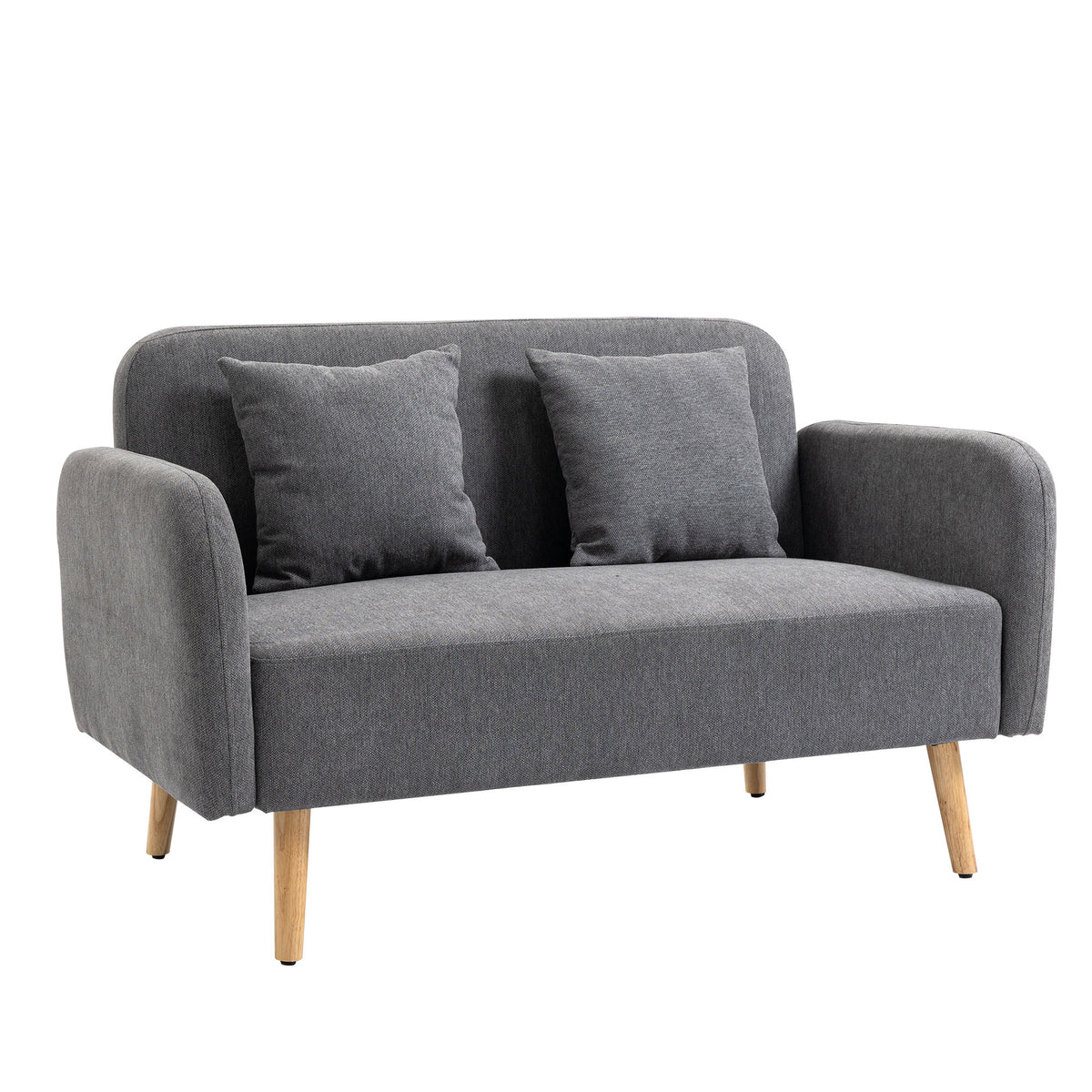 2-sits soffa 130 x 70 x 80 cm, sammet, grå