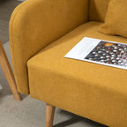 2-Istuttava Sohva 130 x 70 x 80 cm, Sametti, Keltainen