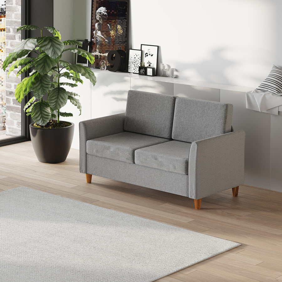 2-sits soffa 141 x 70 x 78 cm, ljusgrå
