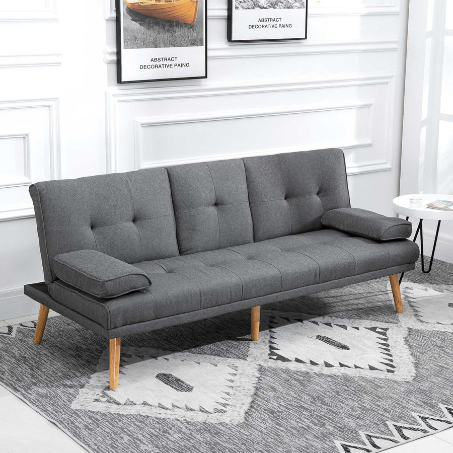 Skandinavisk 3-sits soffbädd, mörkgrå