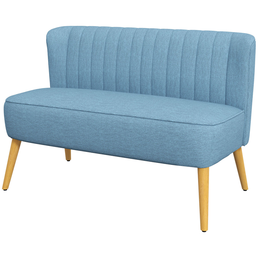 Retro soffa 2-sits, 117 x 56,5 x 77 cm, ljusblå