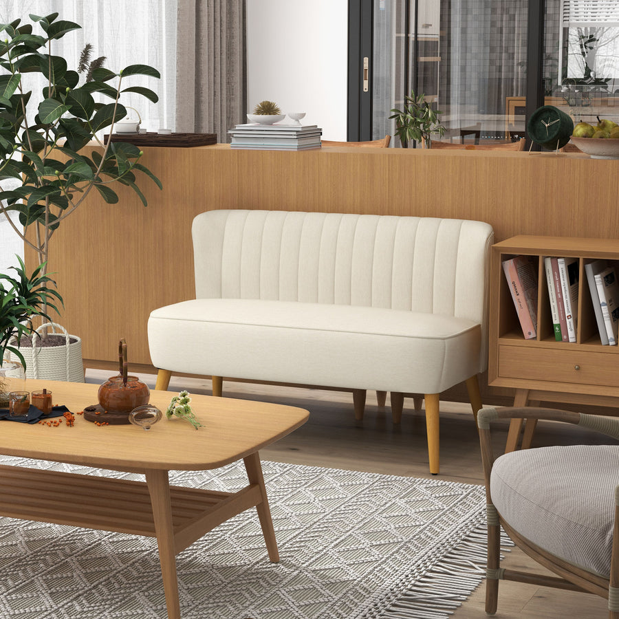 Retro Sohva 2-Istuttava, 117 x 56.5 x 77 cm, Kermanvalkoinen