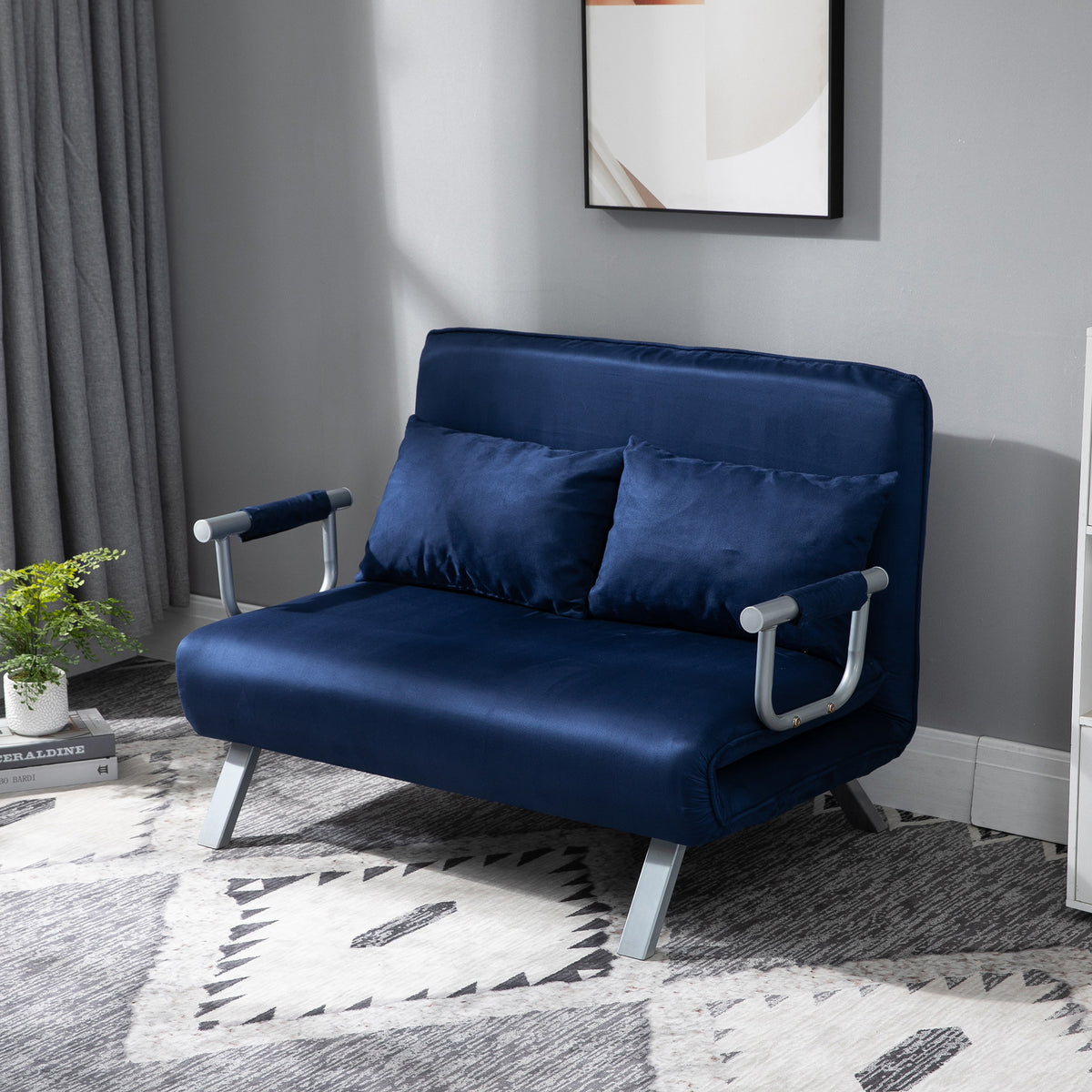 Bäddsoffa 2-sits, blå