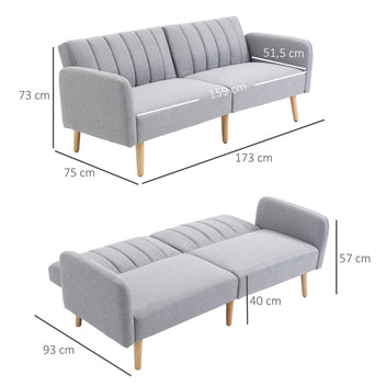 2-sitsbäddsoffa 173 x 75 x 73 cm, ljusgrå