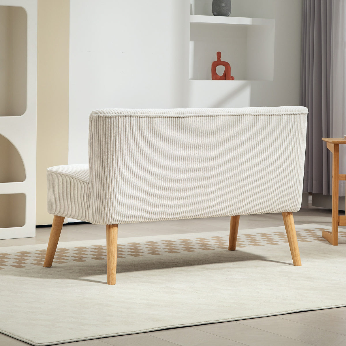 Retro soffa 2-sits, 117 x 56,5 x 77 cm, beige