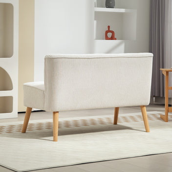 Retro soffa 2-sits, 117 x 56,5 x 77 cm, beige
