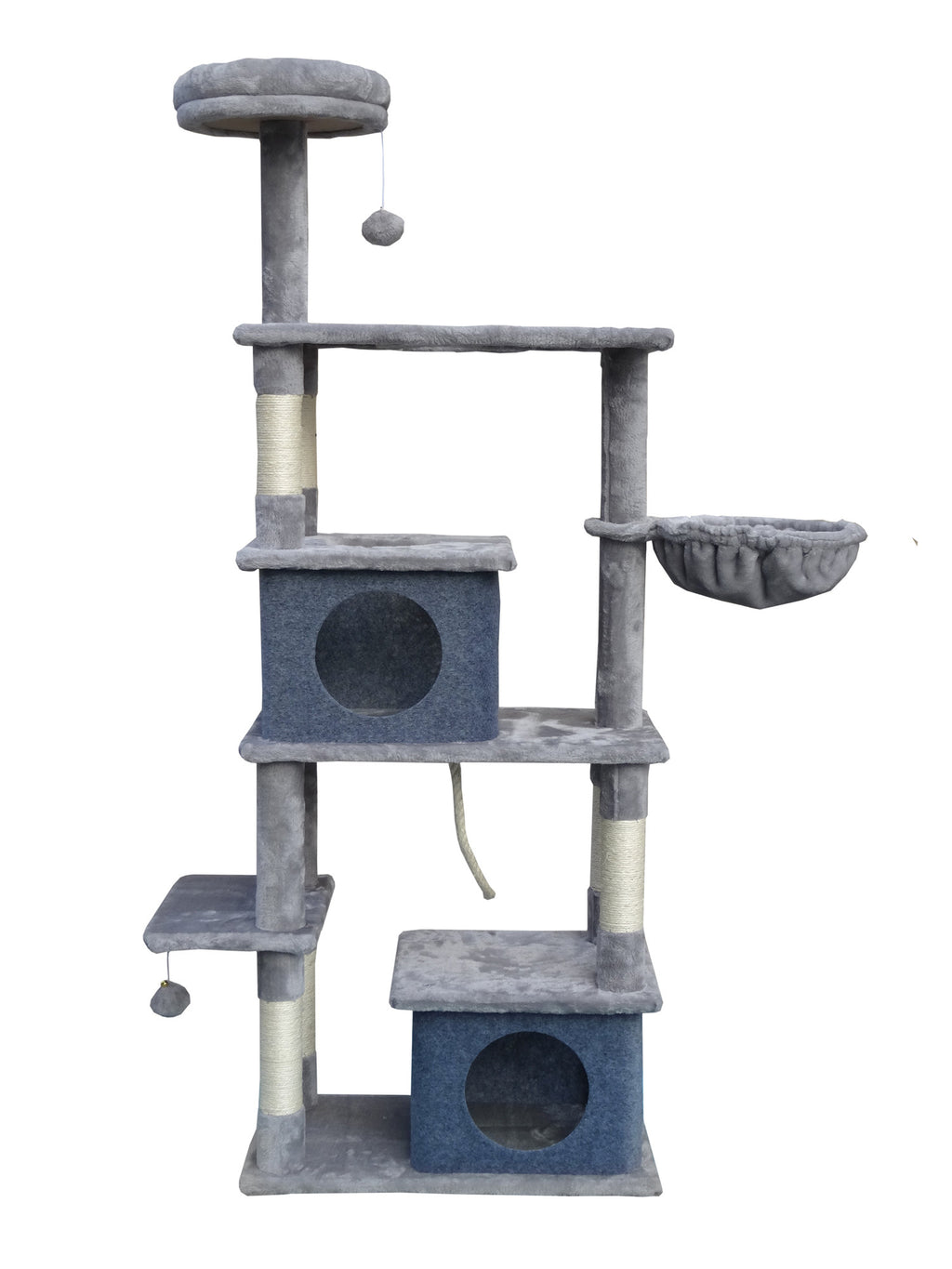 POHJOLAN LEMMIKKITARVIKE Kissan kiipeily-/raapimispuu 162 cm, Vaalean Harmaa