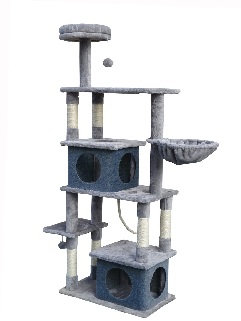 POHJOLAN LEMMIKKITARVIKE Kissan kiipeily-/raapimispuu 162 cm, Vaalean Harmaa
