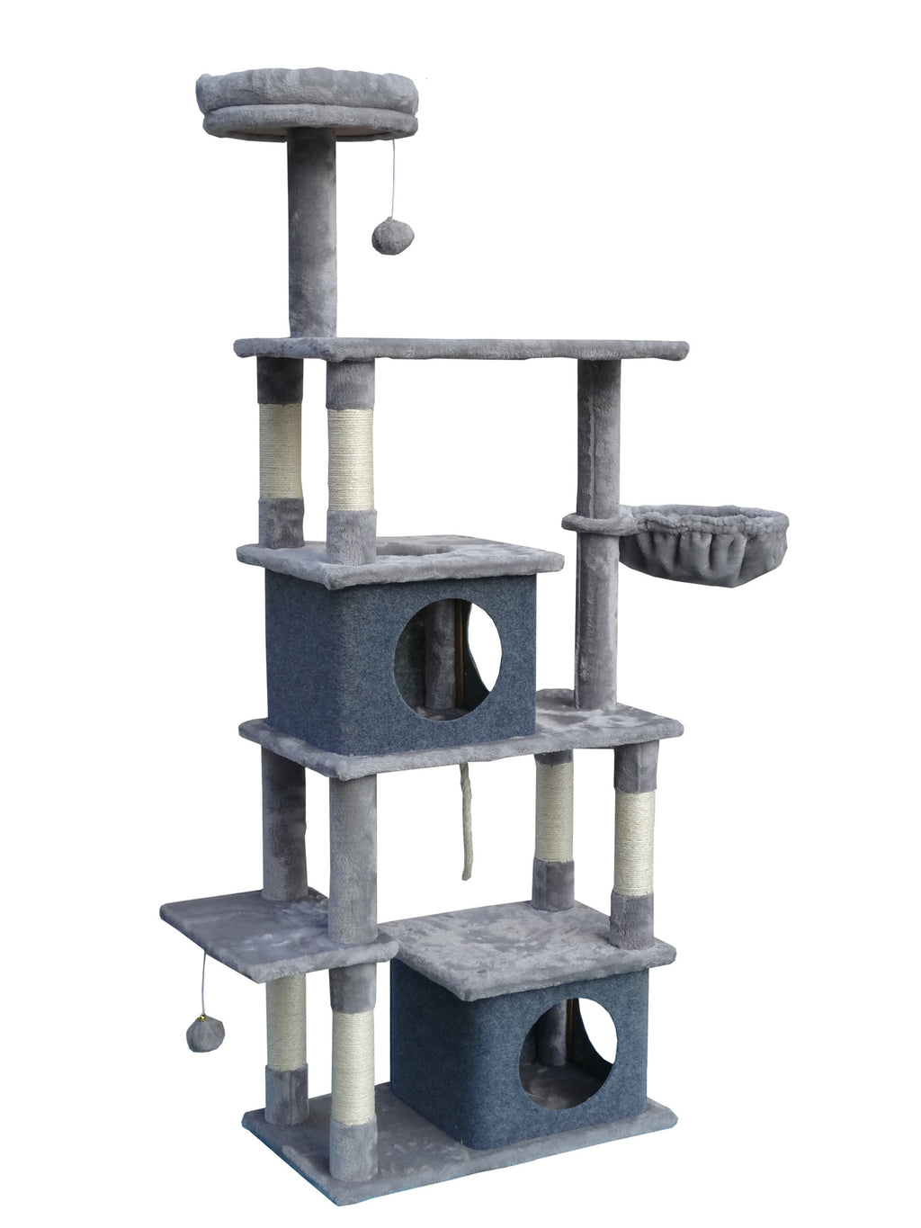 POHJOLAN LEMMIKKITARVIKE Kissan kiipeily-/raapimispuu 162 cm, Vaalean Harmaa