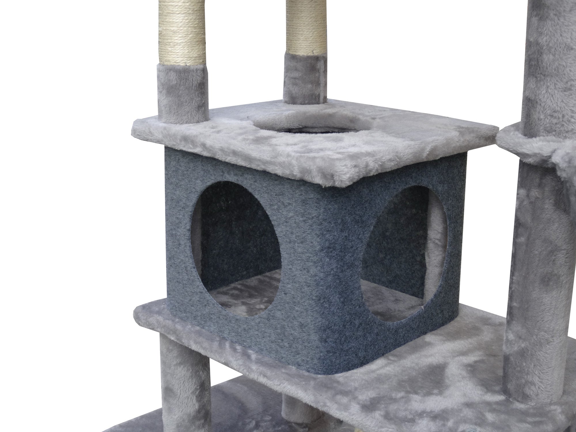POHJOLAN LEMMIKKITARVIKE Kissan kiipeily-/raapimispuu 162 cm, Vaalean Harmaa