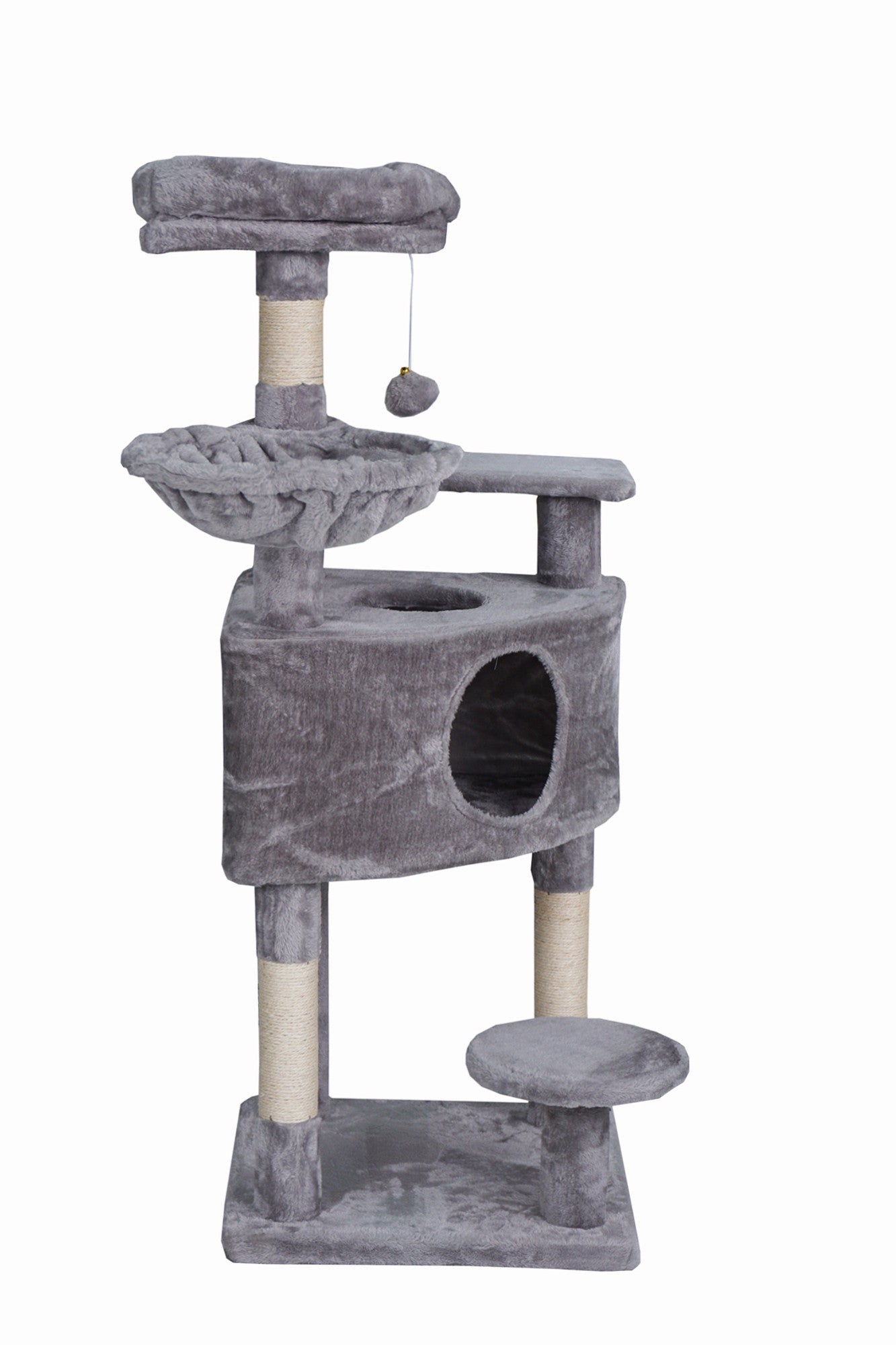 POHJOLAN LEMMIKKITARVIKE Kissan kiipeily-/raapimispuu 117cm, Vaalean Harmaa