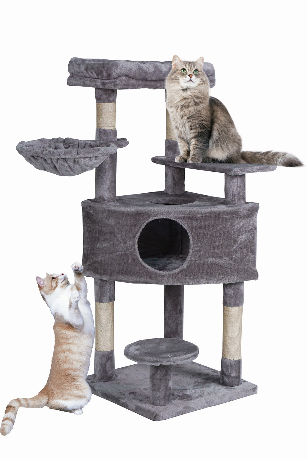 POHJOLAN LEMMIKKITARVIKE Kissan kiipeily-/raapimispuu 117cm, Vaalean Harmaa