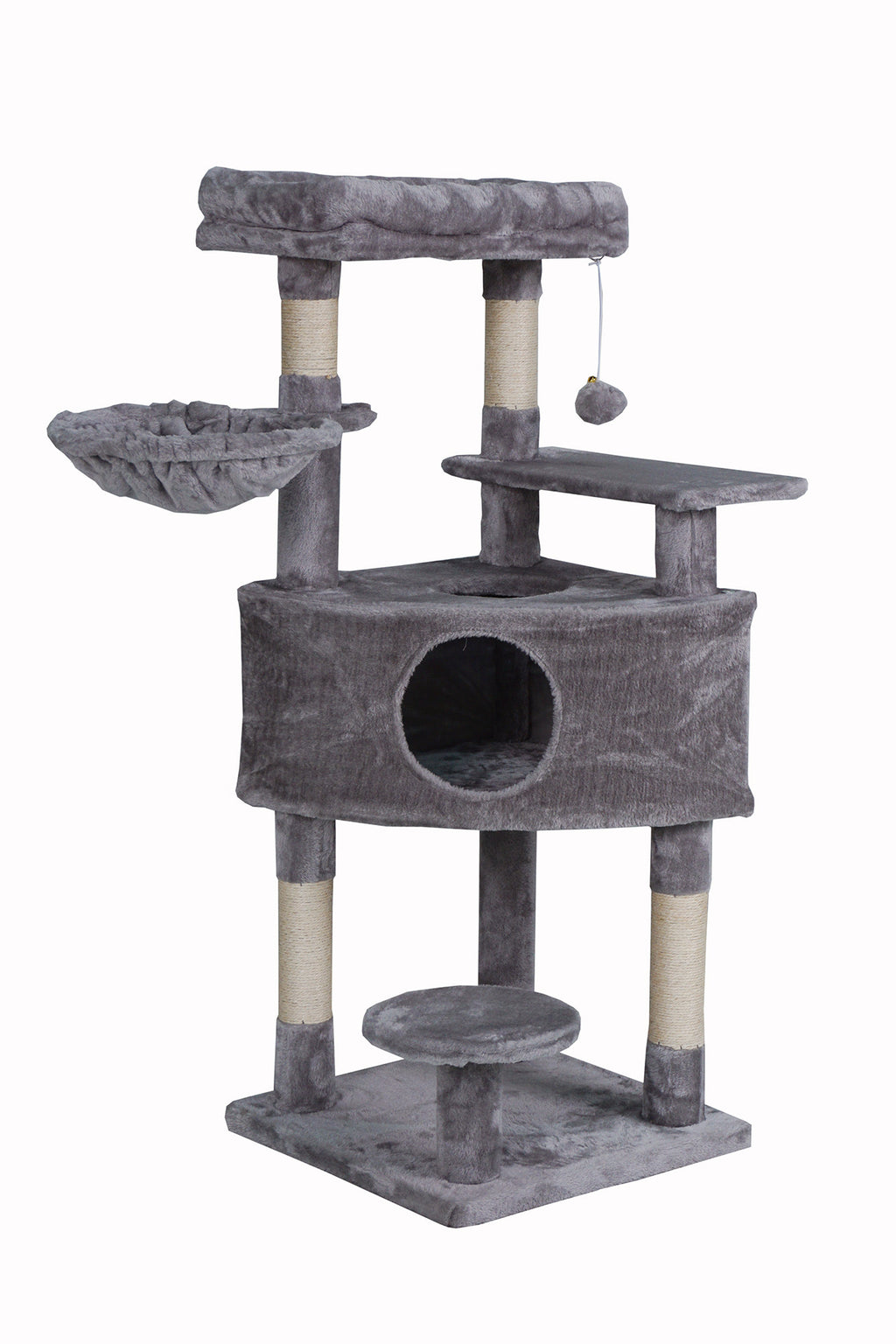 POHJOLAN LEMMIKKITARVIKE Kissan kiipeily-/raapimispuu 117cm, Vaalean Harmaa