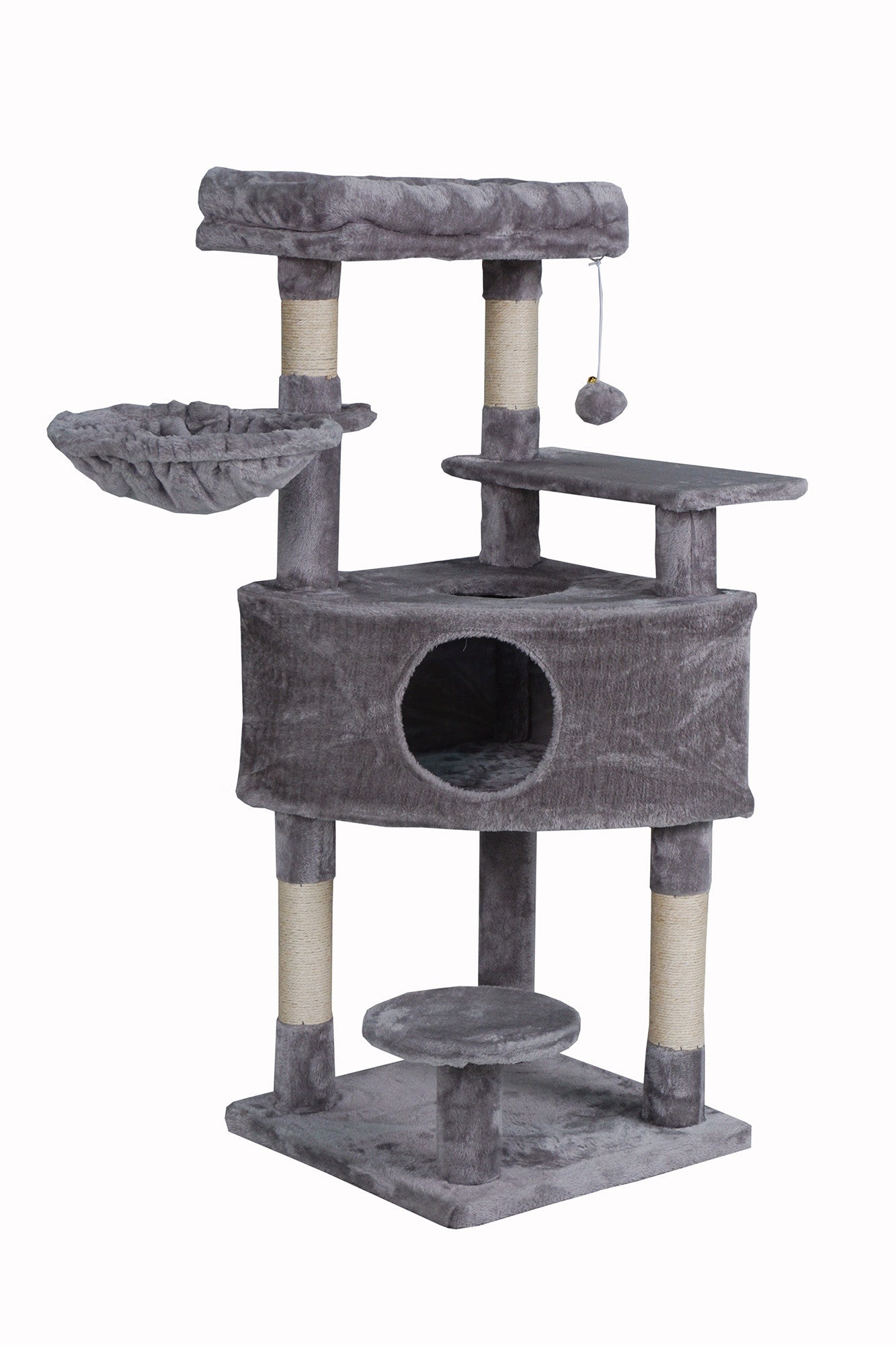 POHJOLAN LEMMIKKITARVIKE Kissan kiipeily-/raapimispuu 117cm, Vaalean Harmaa