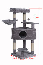 POHJOLAN LEMMIKKITARVIKE Kissan kiipeily-/raapimispuu 117cm, Vaalean Harmaa