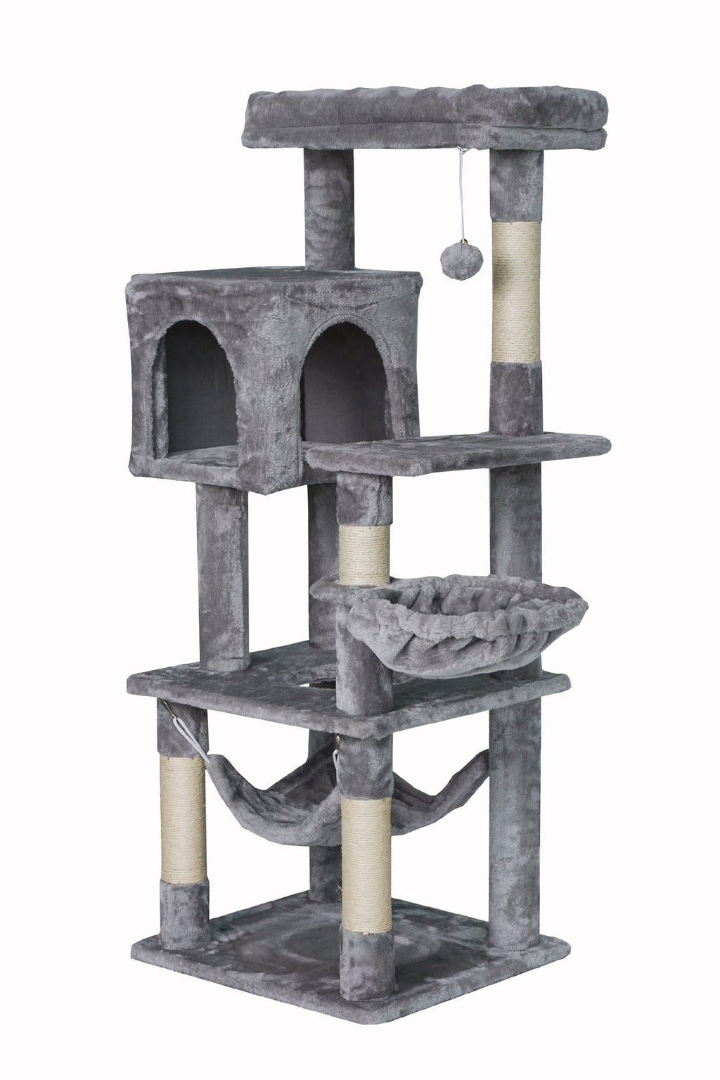 Pohjolan Lemmikkitarvike Kissan raapimispuu 131cm Vaalean harmaa