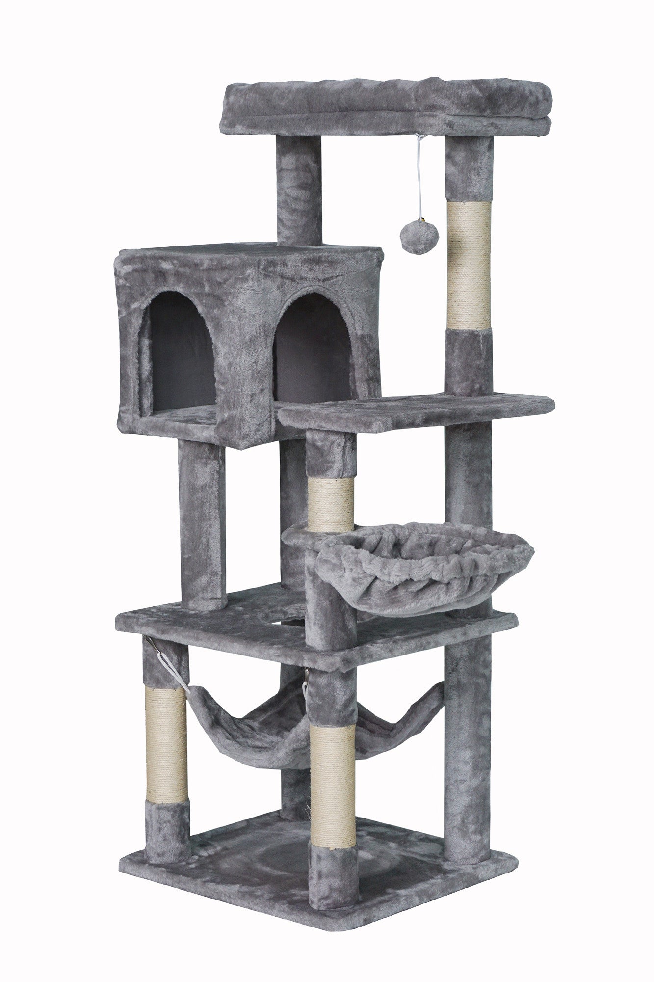 Pohjolan Lemmikkitarvike Kissan raapimispuu 131cm Vaalean harmaa