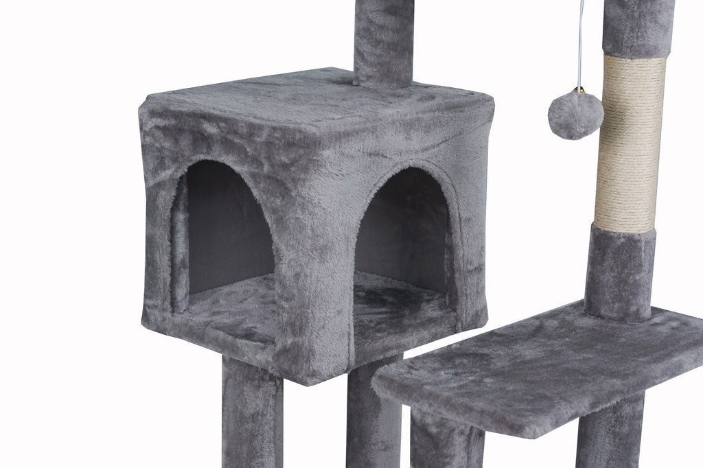 Pohjolan Lemmikkitarvike Kissan raapimispuu 131cm Vaalean harmaa