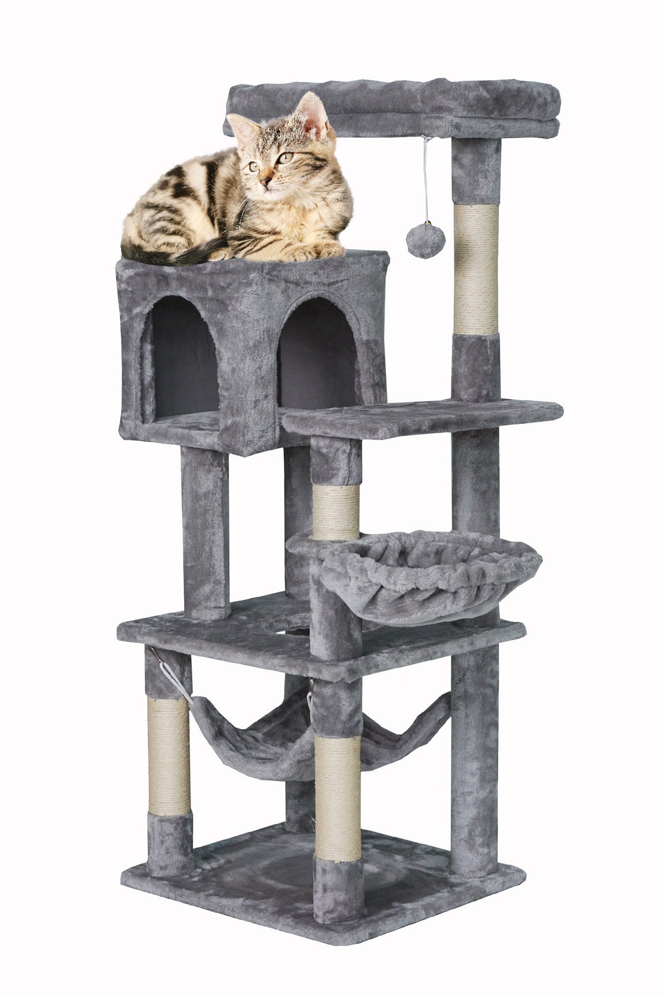 Pohjolan Lemmikkitarvike Kissan raapimispuu 131cm Vaalean harmaa
