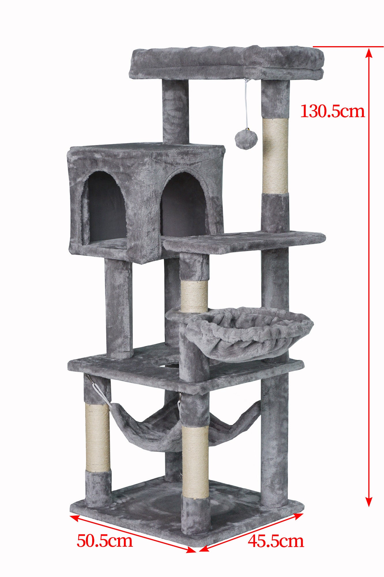 Pohjolan Lemmikkitarvike Kissan raapimispuu 131cm Vaalean harmaa
