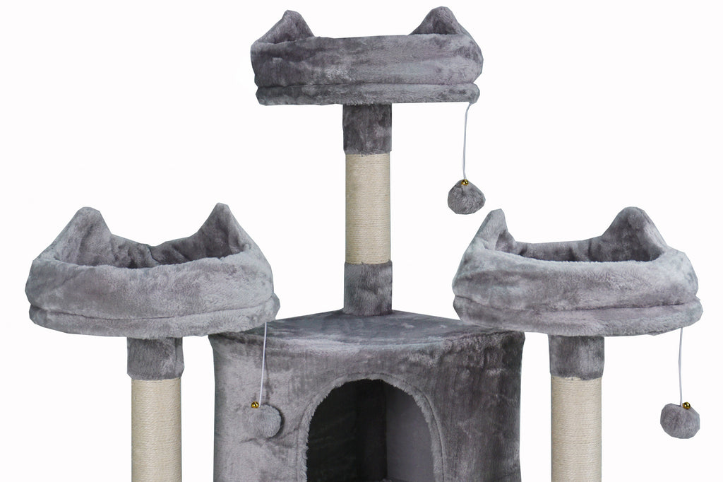 Pohjolan Lemmikkitarvike Kissan raapimispuu 175cm Vaalean harmaa