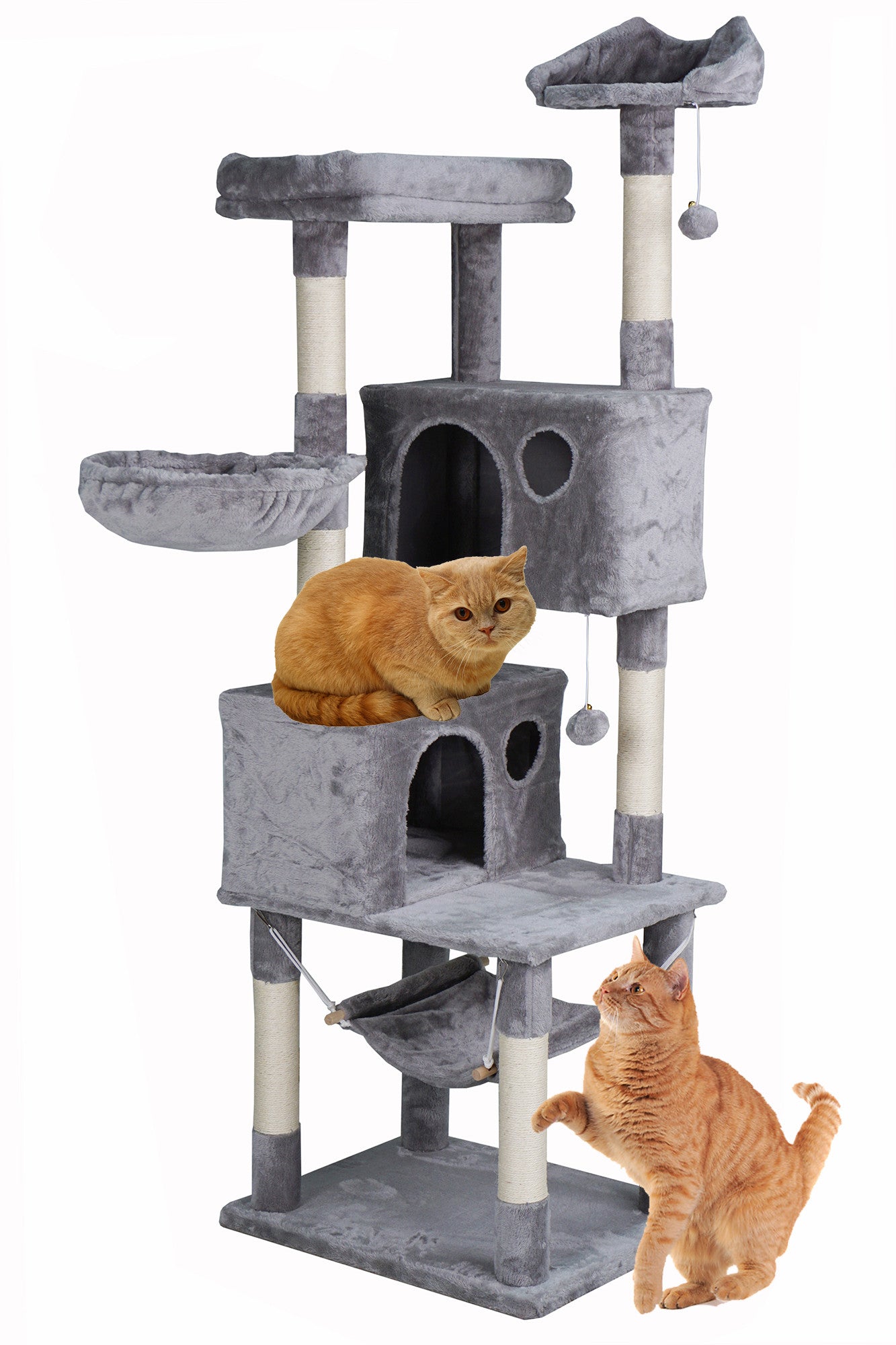 Pohjolan Lemmikkitarvike Kissan raapimispuu 185cm Vaalean harmaa