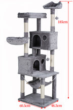 Pohjolan Lemmikkitarvike Kissan raapimispuu 185cm Vaalean harmaa