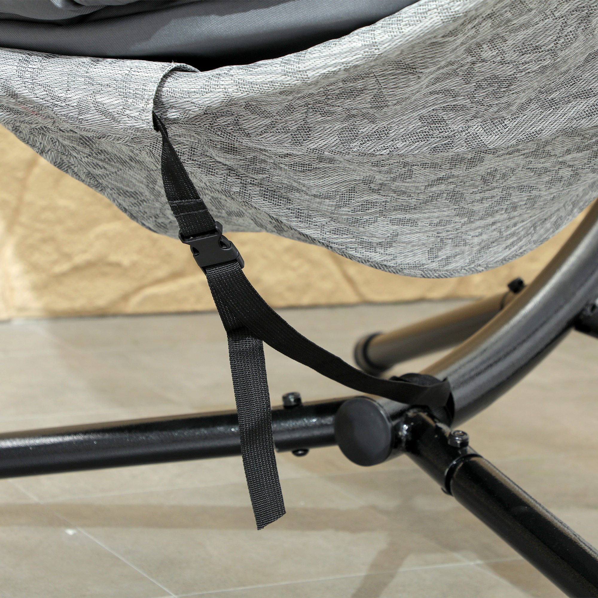 Riipputuoli Telineellä, Taitettava Kori, 118 x 116 x 180 cm, Harmaa