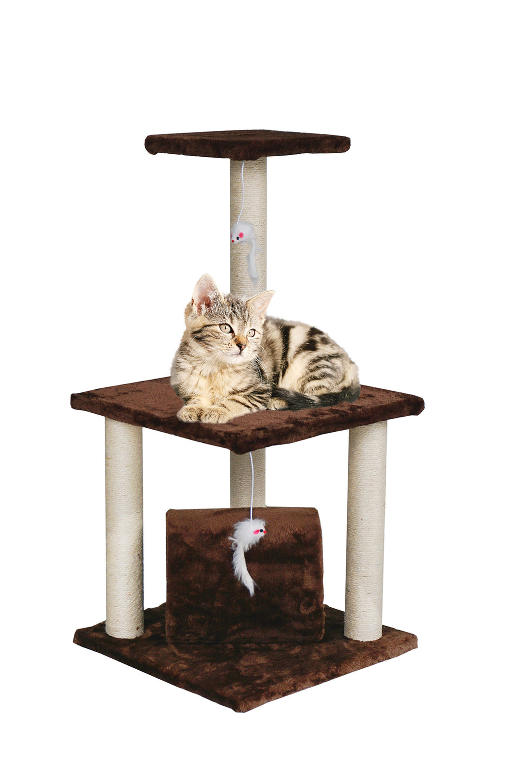 POHJOLAN LEMMIKKITARVIKE Kissan kiipeily-/raapimispuu 83 cm, Ruskea