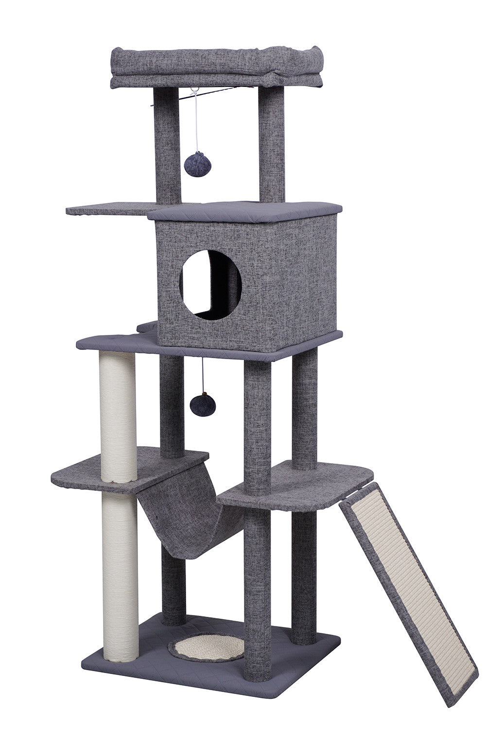 Pohjolan Lemmikkitarvike Kissan raapimispuu 138cm Harmaa