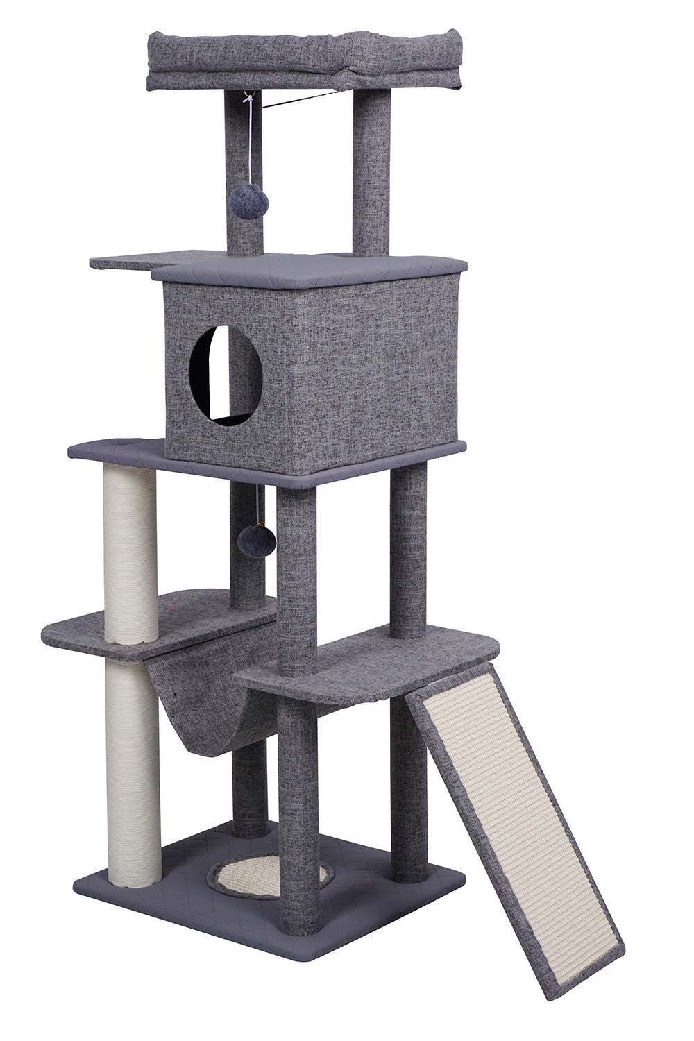 Pohjolan Lemmikkitarvike Kissan raapimispuu 138cm Harmaa