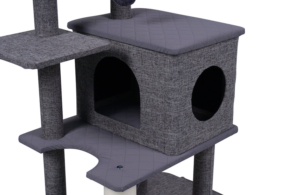 Pohjolan Lemmikkitarvike Kissan raapimispuu 138cm Harmaa