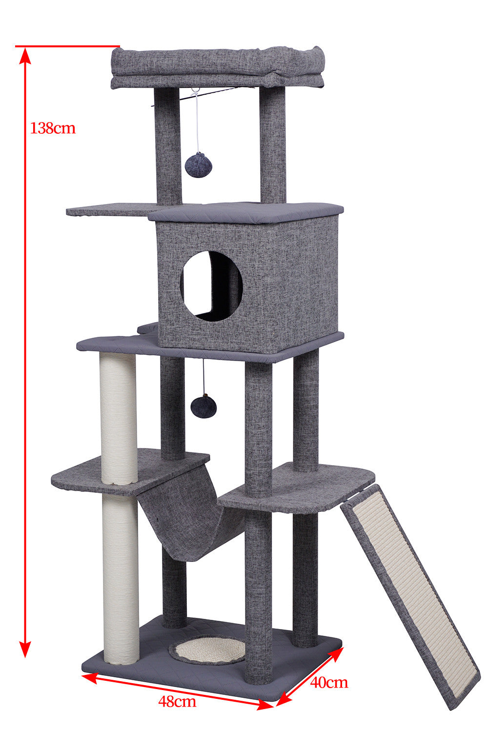 Pohjolan Lemmikkitarvike Kissan raapimispuu 138cm Harmaa