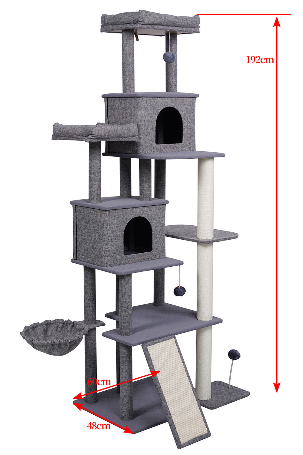 Pohjolan Lemmikkitarvike Kissan raapimispuu 192cm Vaalean harmaa