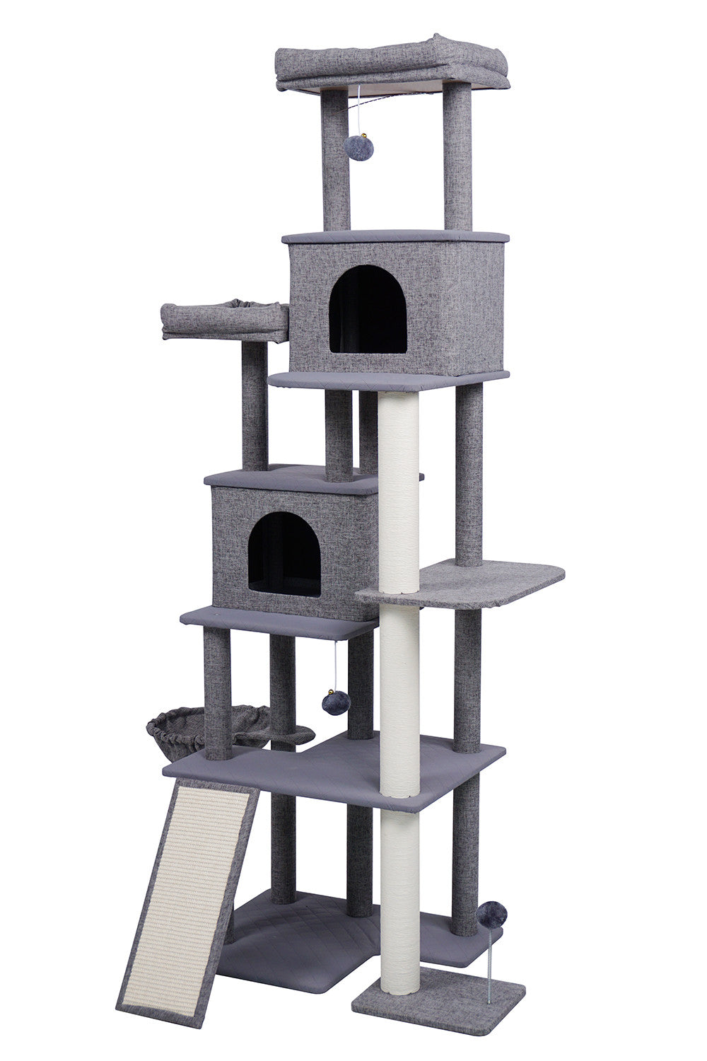 Pohjolan Lemmikkitarvike Kissan raapimispuu 192cm Vaalean harmaa