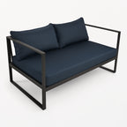 POHJOLA GARDEN 2-istuttava Ulkosohva ISLA 130 CM, Musta / harmaa