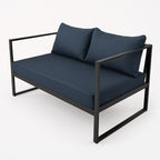 POHJOLA GARDEN 2-istuttava Ulkosohva ISLA 130 CM, Musta / harmaa