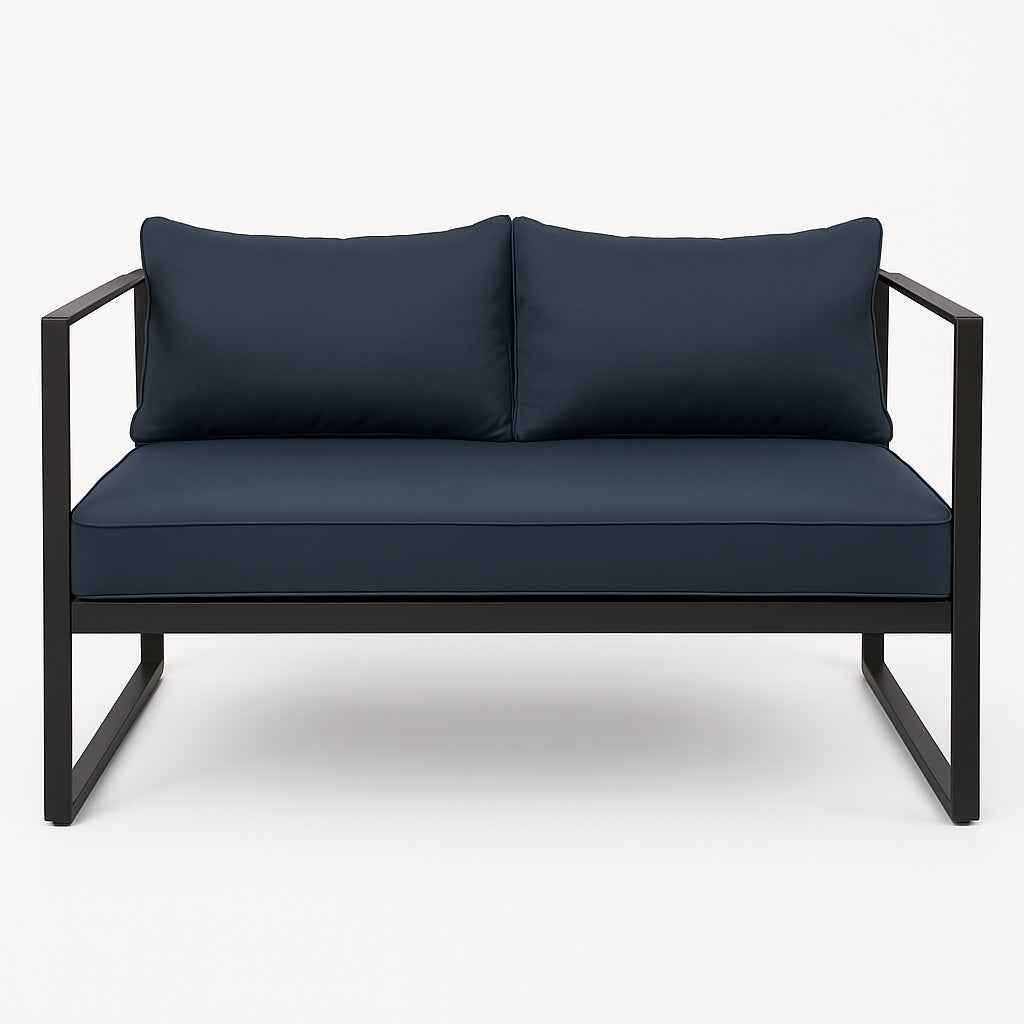 POHJOLA GARDEN 2-istuttava Ulkosohva ISLA 130 CM, Musta / harmaa