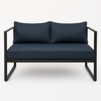 POHJOLA GARDEN 2-istuttava Ulkosohva ISLA 130 CM, Musta / harmaa