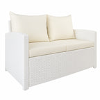 POHJOLA GARDEN Polyrottinki Ulkosohva 2-istuttava, valkoinen/beige, 120x67x74, EMMI