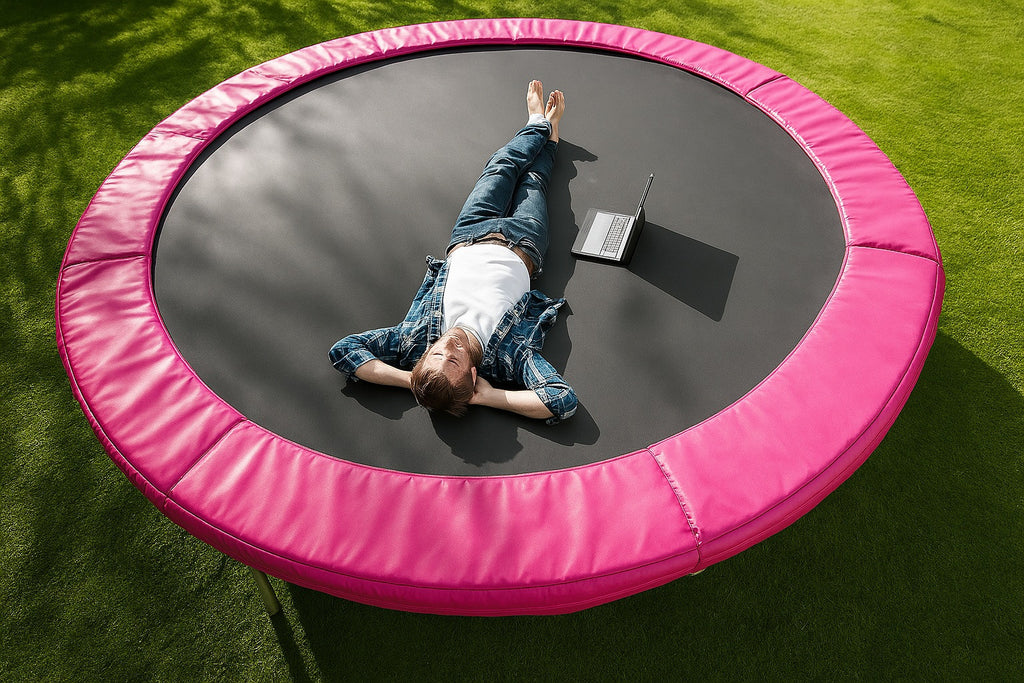 POHJOLAPULSE SPORTS Trampoliini Premium Ø 360cm Turvaverkolla, Vaaleanpunainen