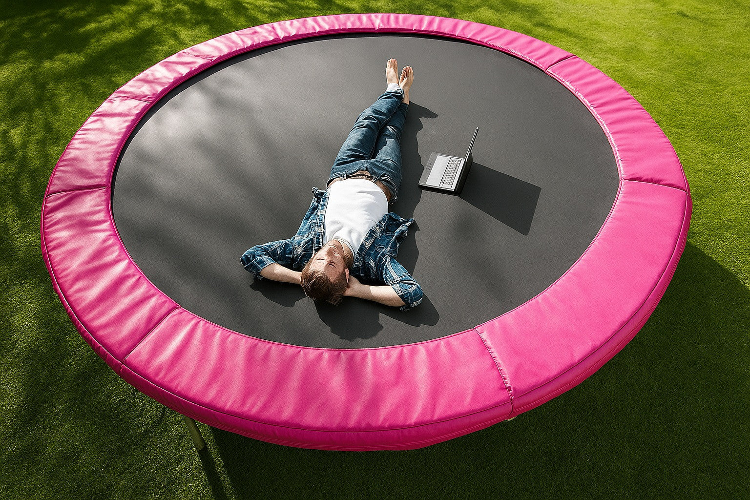 POHJOLAPULSE SPORTS Trampoliini Premium Ø 360cm Turvaverkolla, Vaaleanpunainen