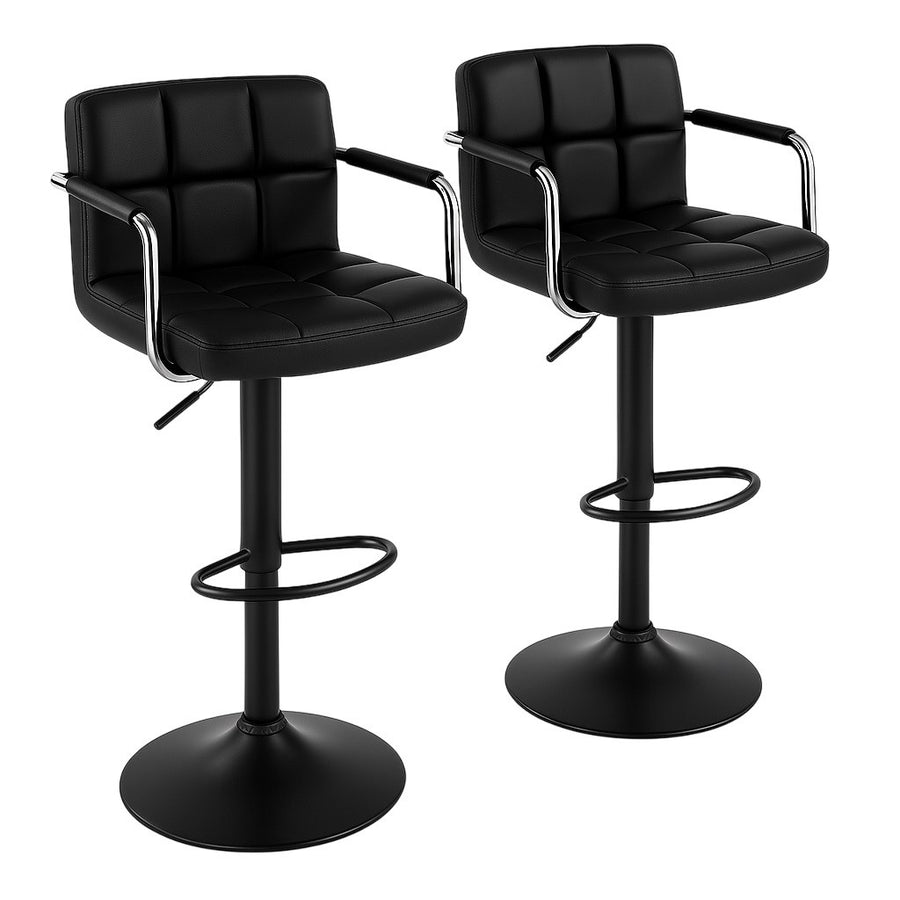 Barstolar 2 st – sitthöjd 62–83 cm, rygg- och armstöd, fotstöd