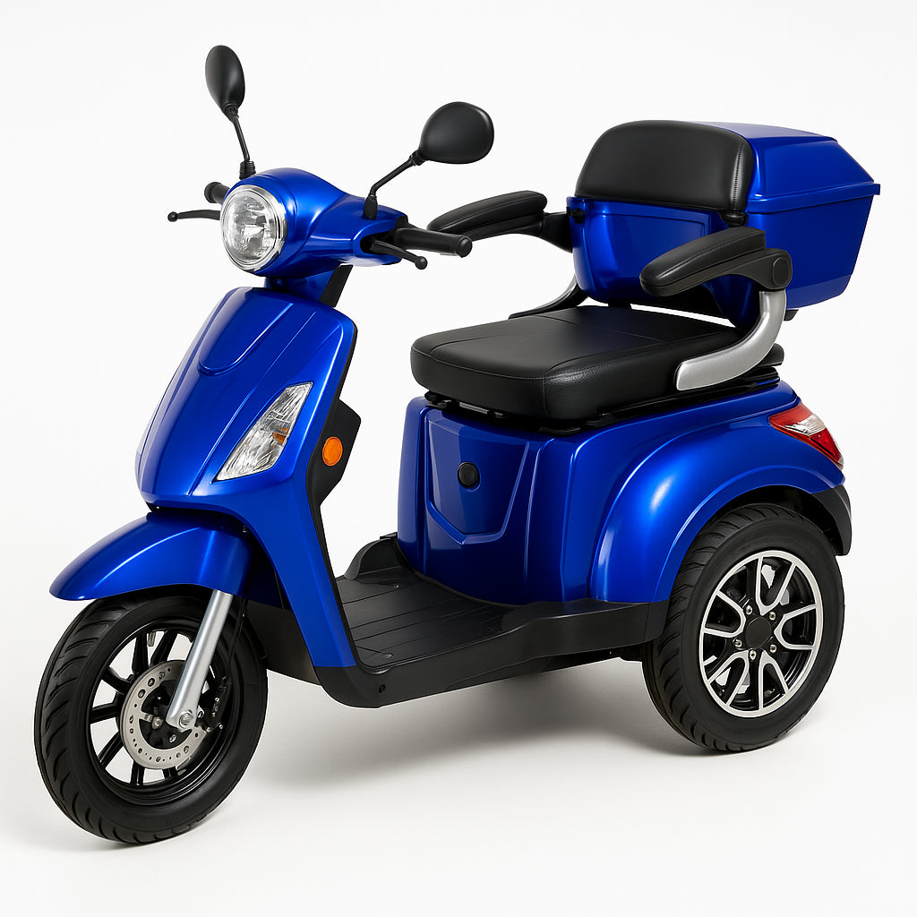 POHJOLA MOTORS Senioriskootteri Varashälyttimellä 1000W, 25km/h, 48V20AH, Sininen