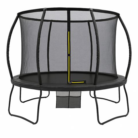 Trampoliini 305 cm turvaverkolla – galvanoitu runko, 64 jousta, 150 kg