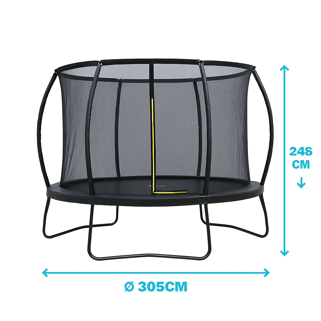 POHJOLAPULSE SPORTS LUXUS Trampoliini Ø 305cm Turvaverkolla, Musta